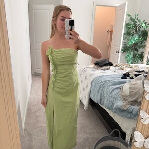 Free people Green Strapless Dress XS
